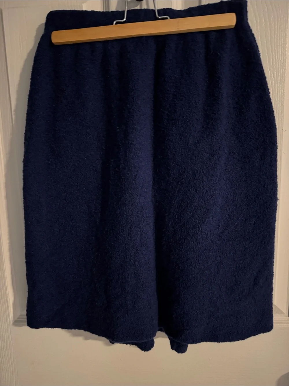 Vintage Wool Navy Pocket A-Line Skirt with Gold Button Detail no tag medium